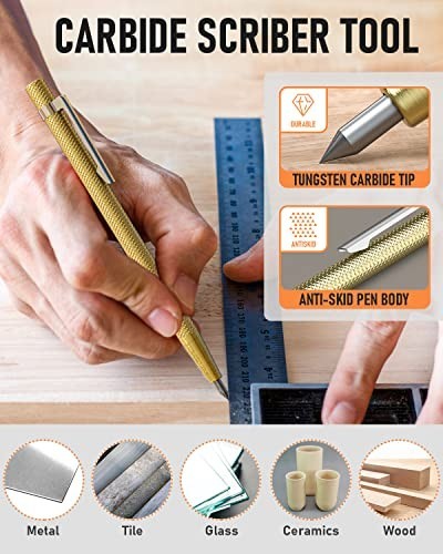 27 Pack Carpenter Pencils for Woodworking, Construction Tools, 100 Refills & Scr