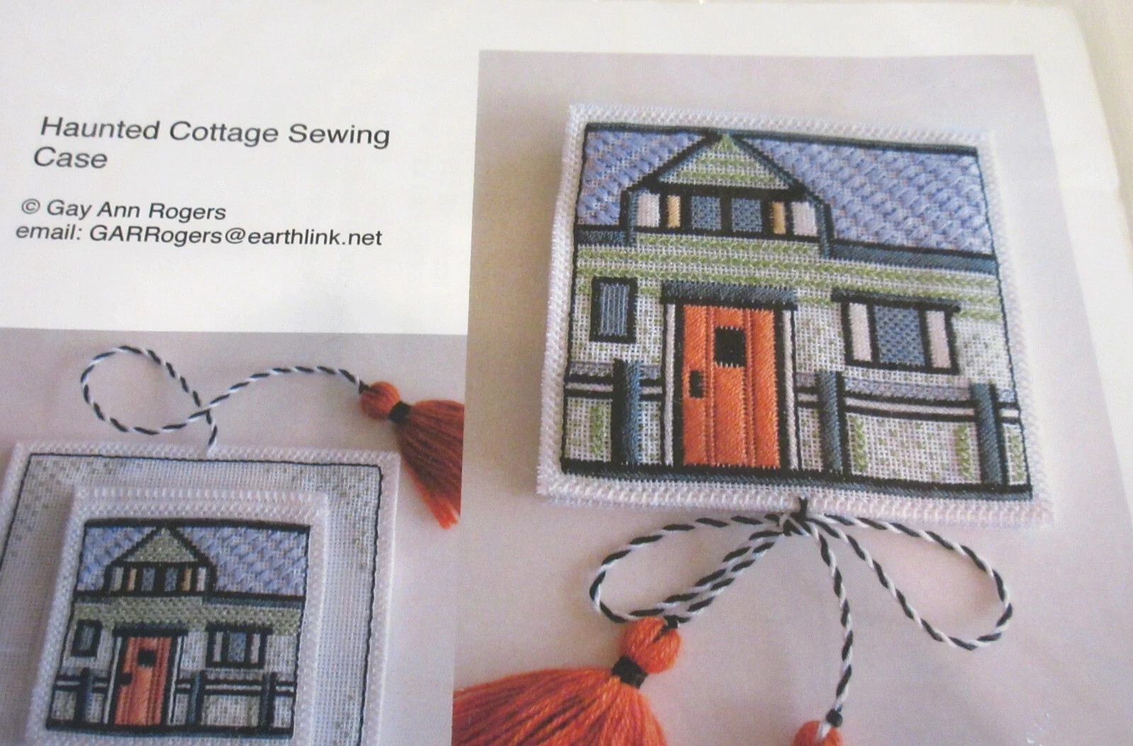 Gay Ann Rogers HAUNTED COTTAGE SEWING CASE Needlepoint/Ctd Thread Pattern