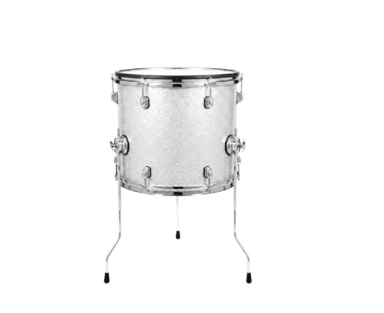 Dolby 13” x 13” White Silver Floor Tom Electronic Full Shell for Roland Alesis