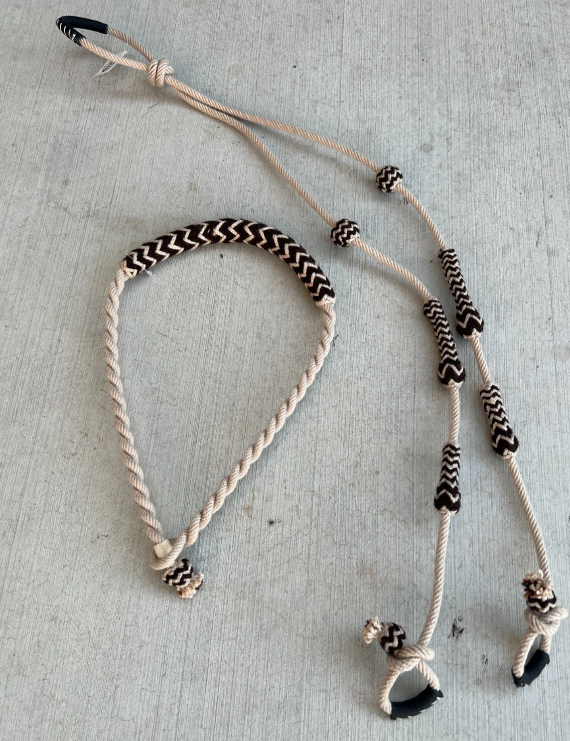 Beige Charro Horse Reins and Bosal set Riendas Charras y Bosal Color Beige