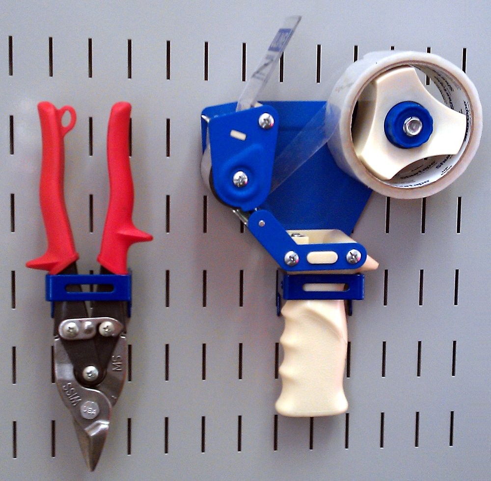 2x2 Inch Blue CBracket Slotted Metal Pegboard Hook Tool Board Hanger
