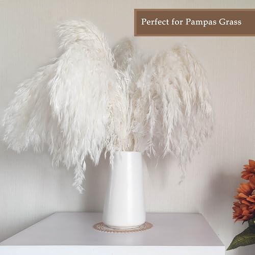 Bright White Vase - 6“ White Ceramic Flower vase, Boho Vases Small Solid White
