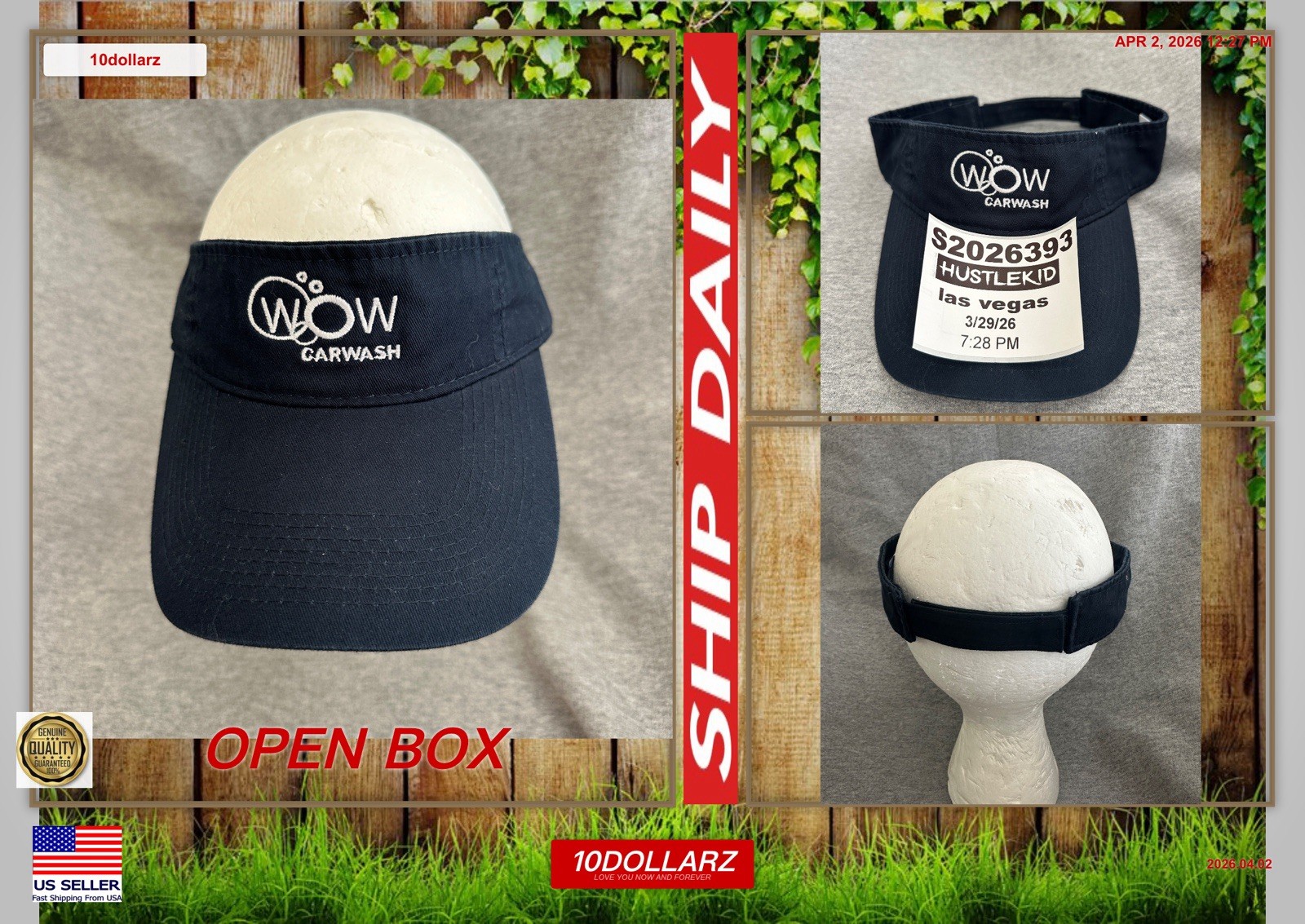 Wow Car Wash Sun Visor MENS Black One Size