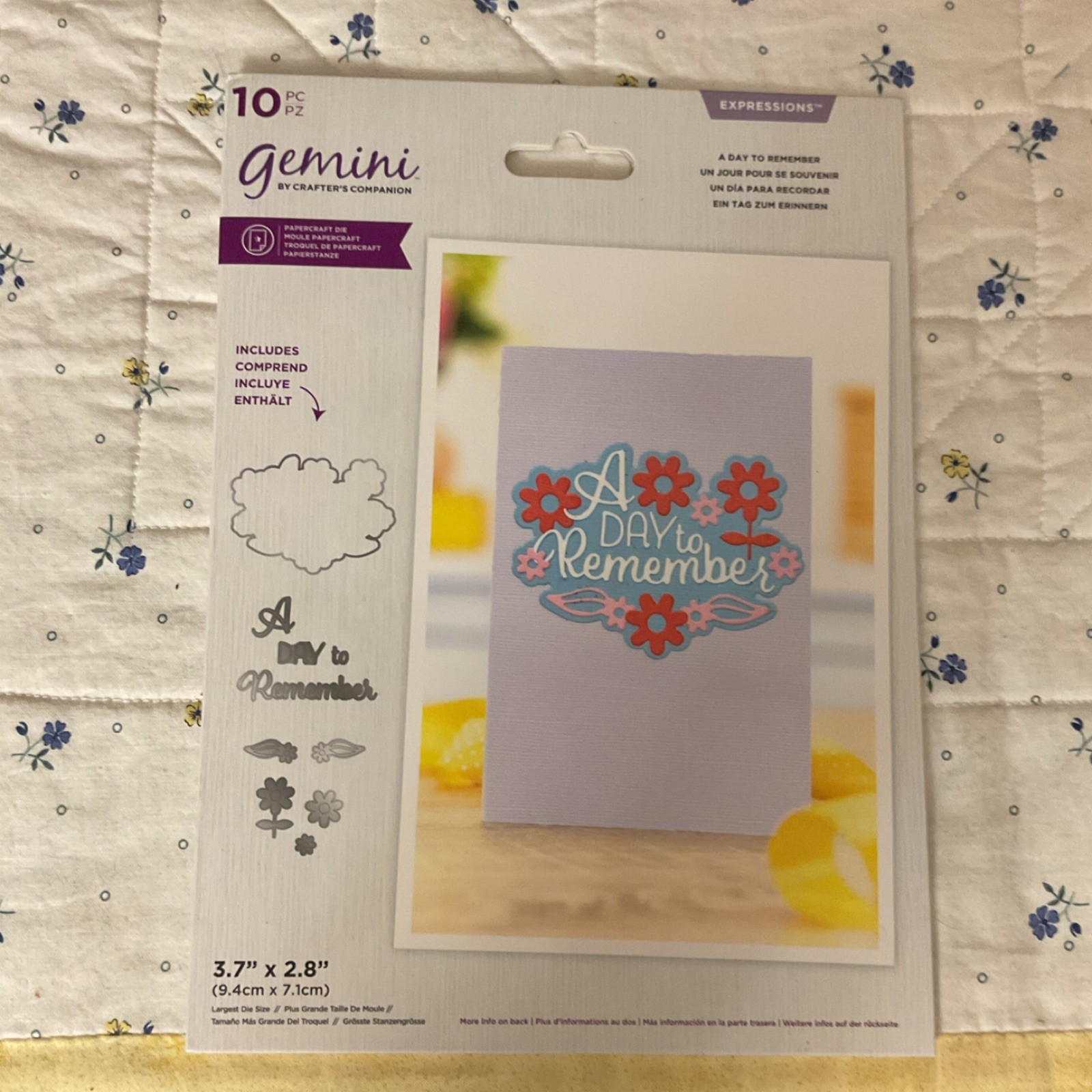 Crafter's Companion A Day to Remember Cutting Dies Metal Die Set 10pc 3.7"x2.8"