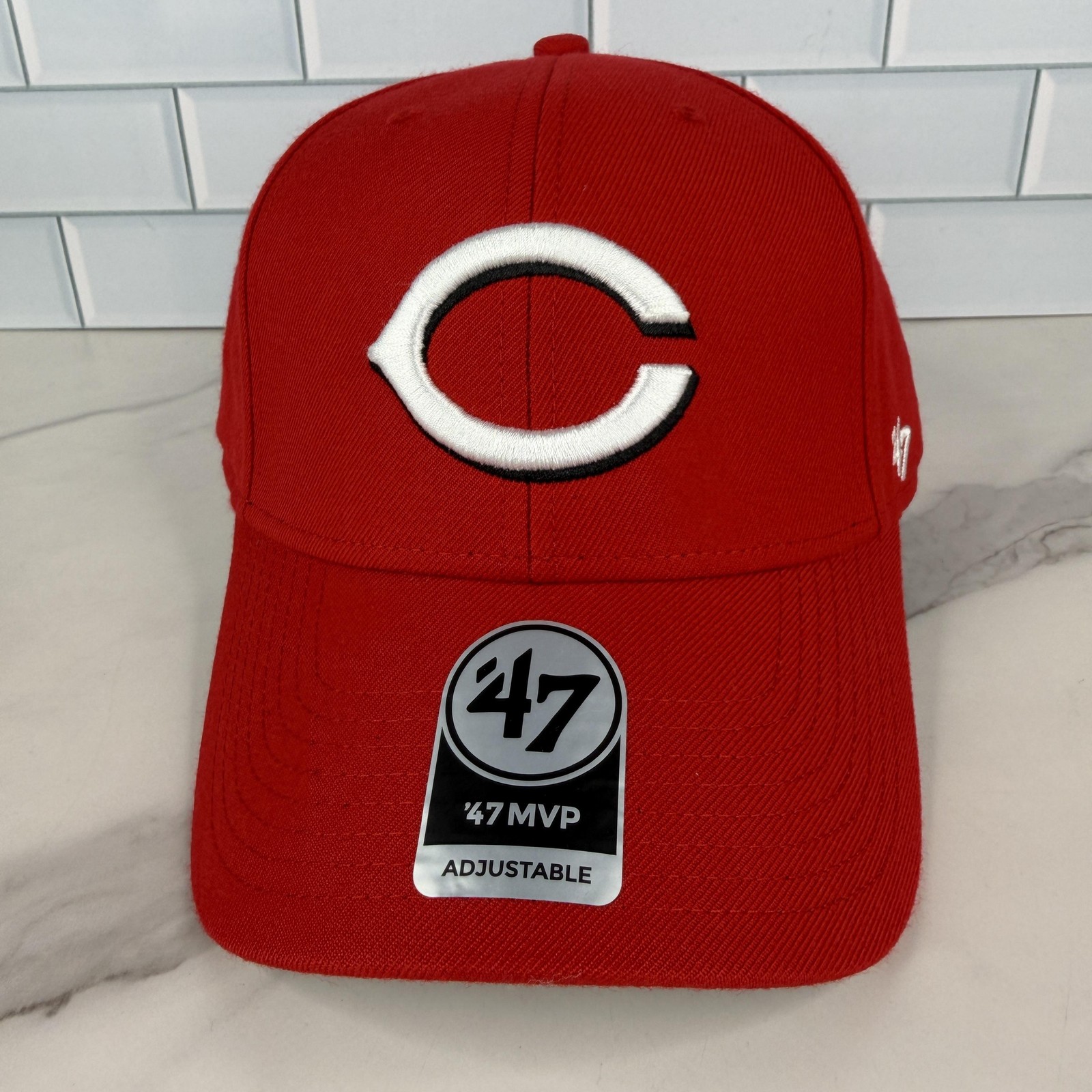 Cincinnati Reds Hat Cap Adjustable Mens Red Baseball 47 MVP Structured NEW
