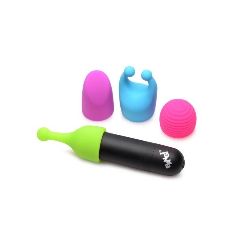 Bang Rechargeable Bullet Vibrator with 4 Glow Attachments