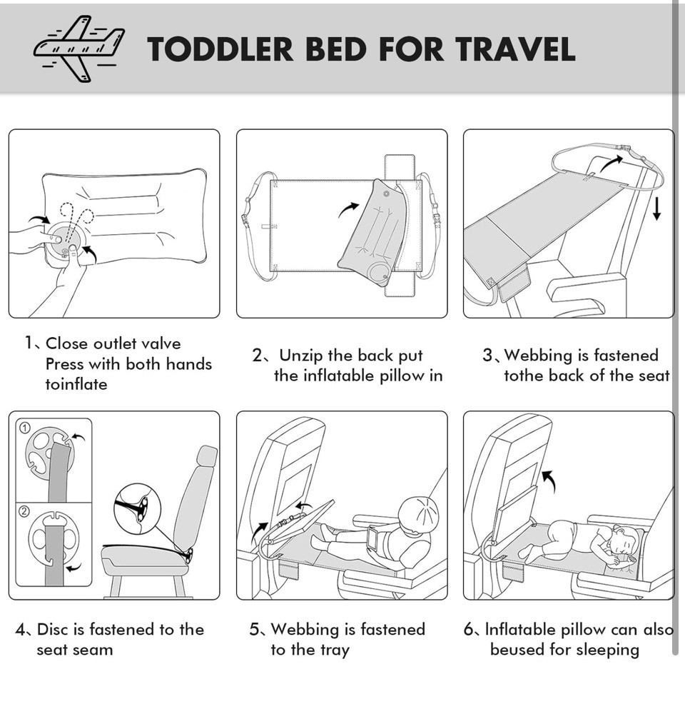Toddler Airplane Bed, Travel Essentials for Kids, Soft Toddler Airplane Orange.N