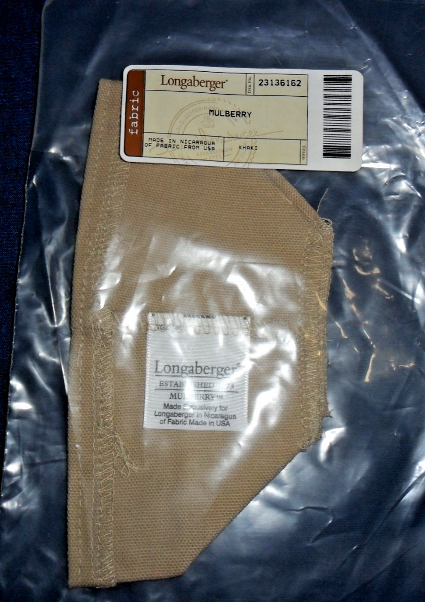 Longaberger Mulberry Basket Fabric Liner in Khaki #23136162 NEW