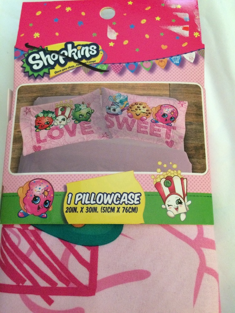 SHOPKINS Pink Multi  LOVE SWEET PILLOWCASE New