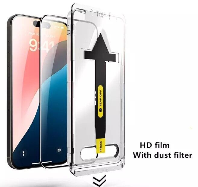 Waterfall Screen Protector for iPhone 16 15 14 13 12 Pro Max Plus, Full Screen