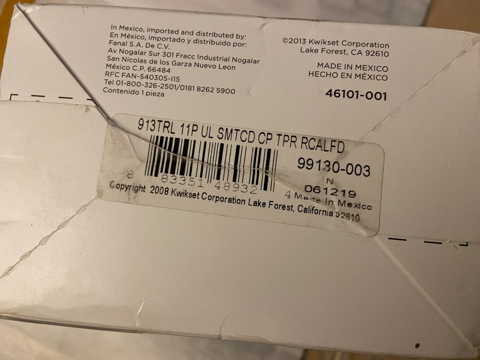 Kwikset 99130-003 Electronic Keypad Deadbolt Door Lock USED FOR PARTS #1