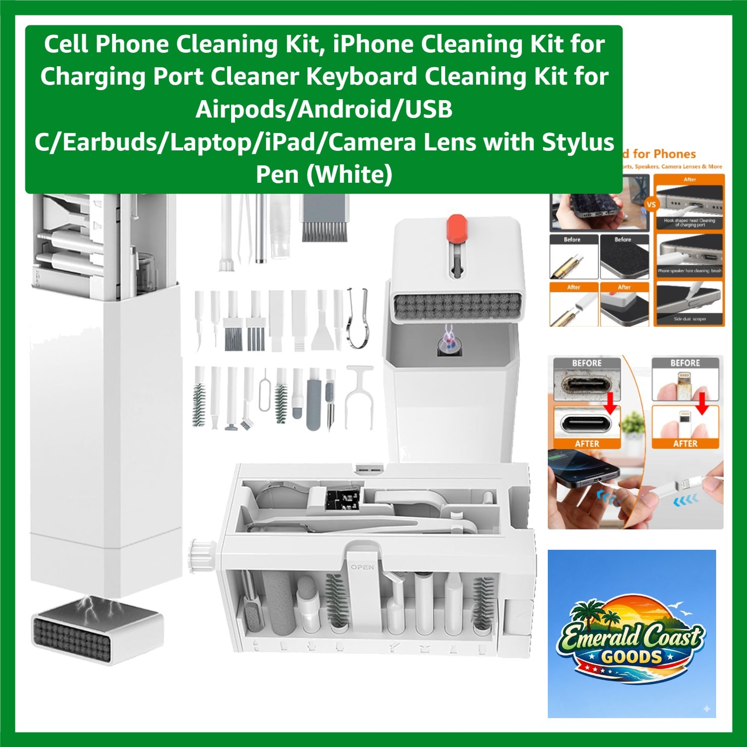 Cell Phone Cleaning Kit, iPhone Cleaning Kit for Charging Port Cleaner Keyboa...