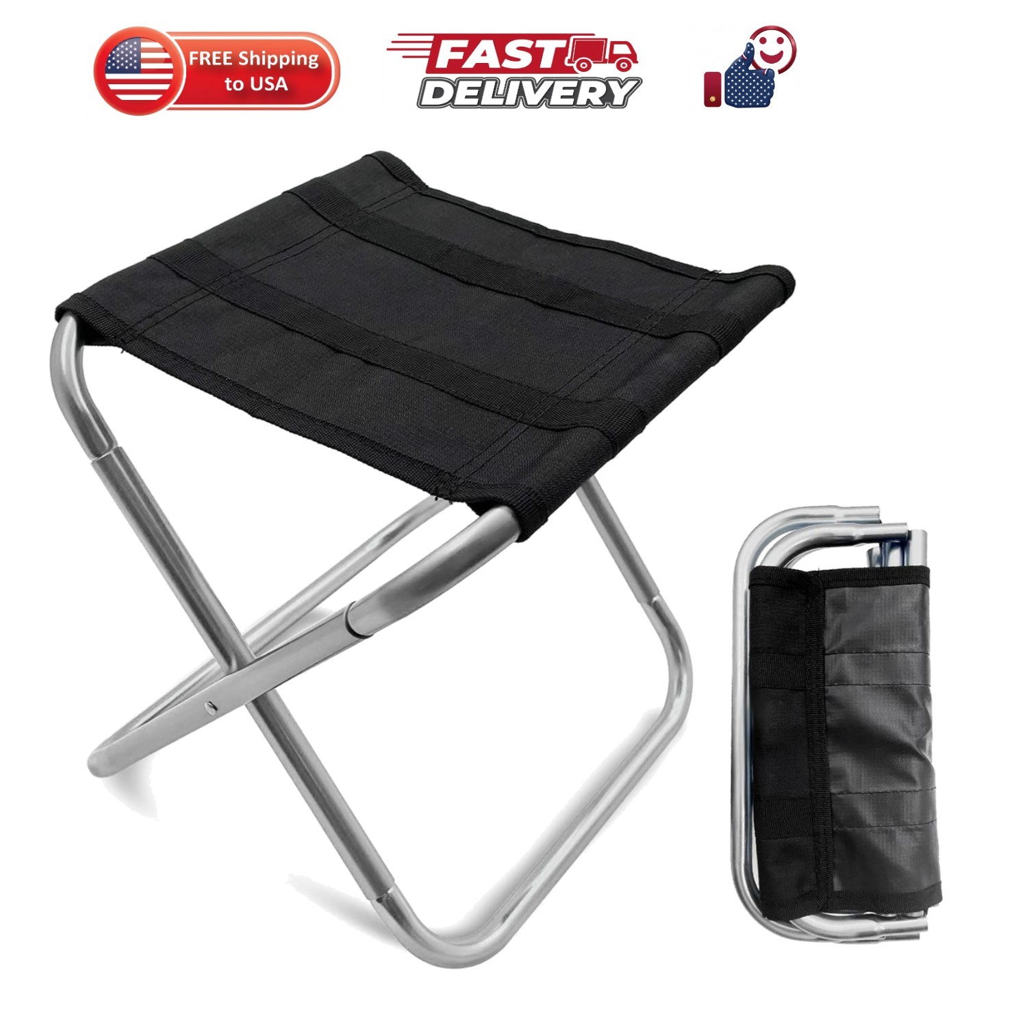 Portable Mini Folding Stool, Small Camping Stool Mortable Stool Can Hold Up t...
