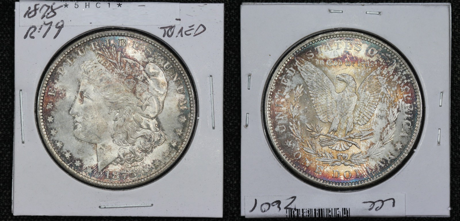 1878 Morgan Dollar Reverse of 1879 Toned Surfaces 5HC1
