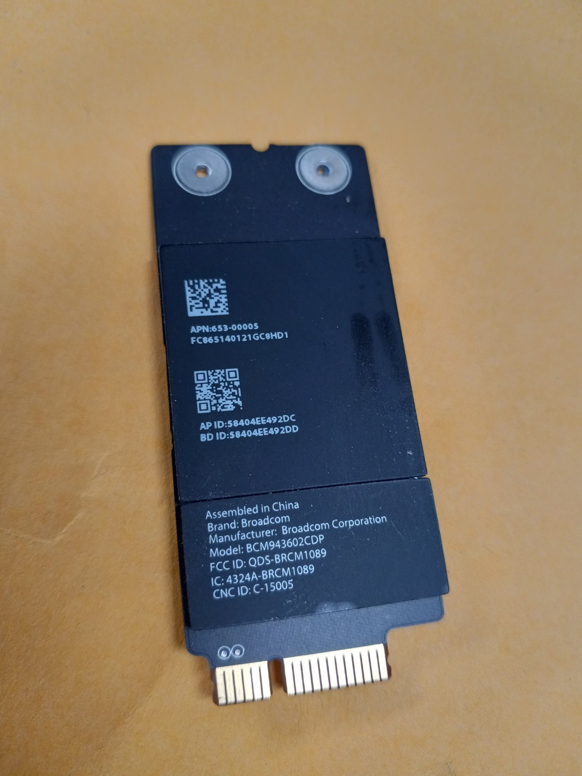 Apple iMAC 21.5" A1418 27" A1419 Late 2015 AirPort WiFi BlueTooth Card 653-00005