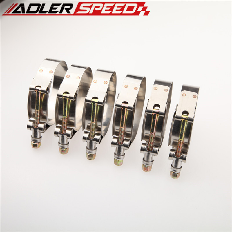 NEW 6PCS 2.75" Stainless Steel Turbo Pipe Hose Coupler T-bolt Clamps 73-81mm US