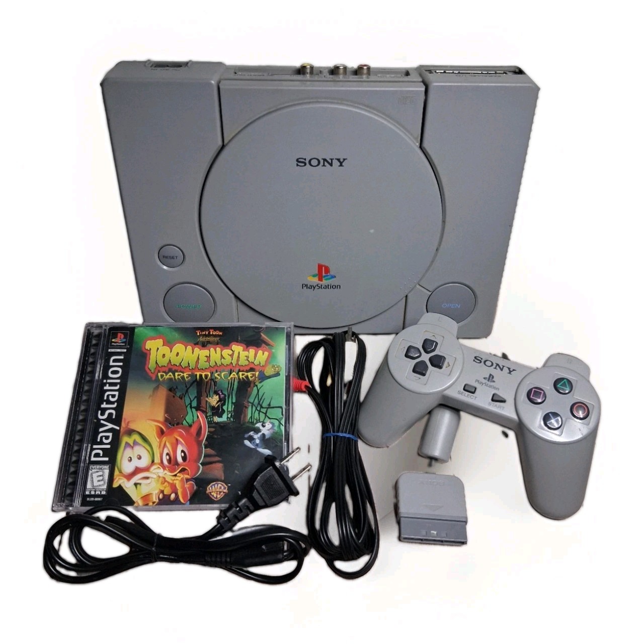 Sony PlayStation 1 SCPH-1001 Bundle PS1 Fatboy Console w Controller Cords + Game