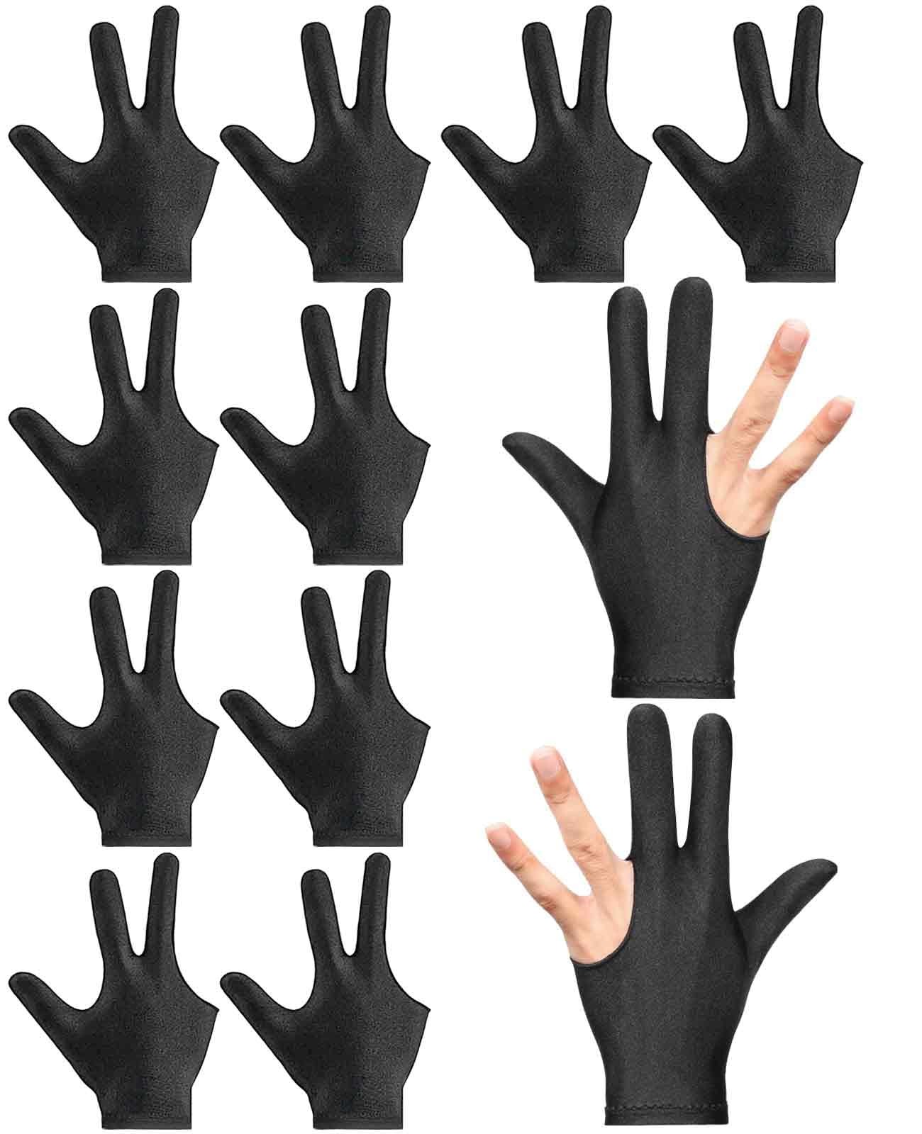 Guante de billar universal 3 dedos para hombre y mujer mano izquierda y derecha
