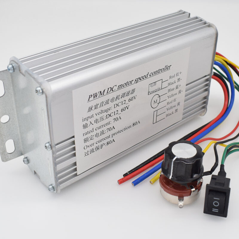 PWM DC motor forward and reverse speed regulator bidirectional 10-60V 70A