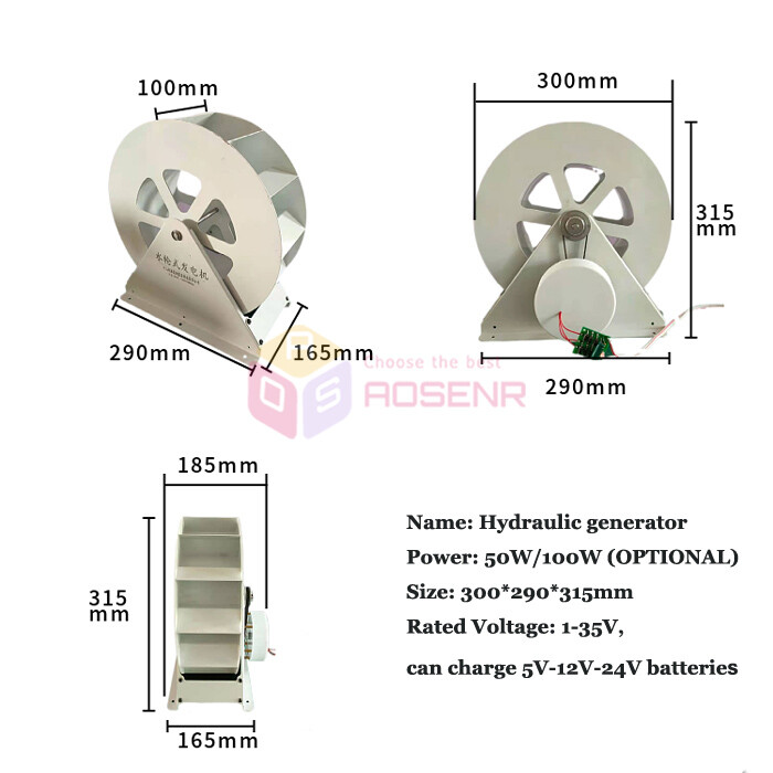 Water Turbine Generator Hydroelectric Generating Unit Hydro Generator 50W