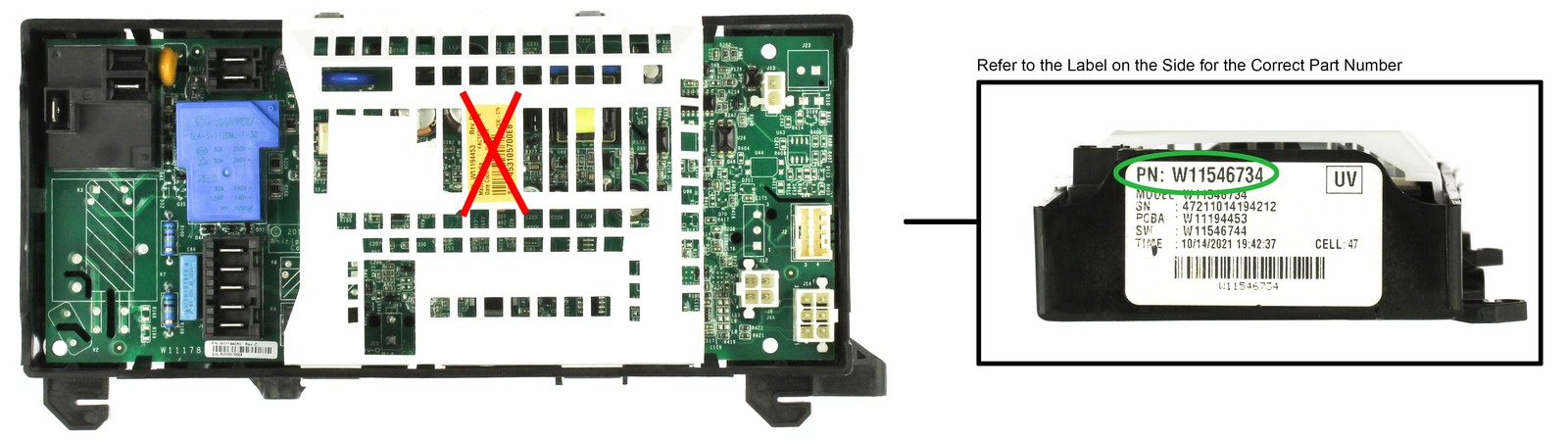 Whirlpool Dryer W10111614 Control Board