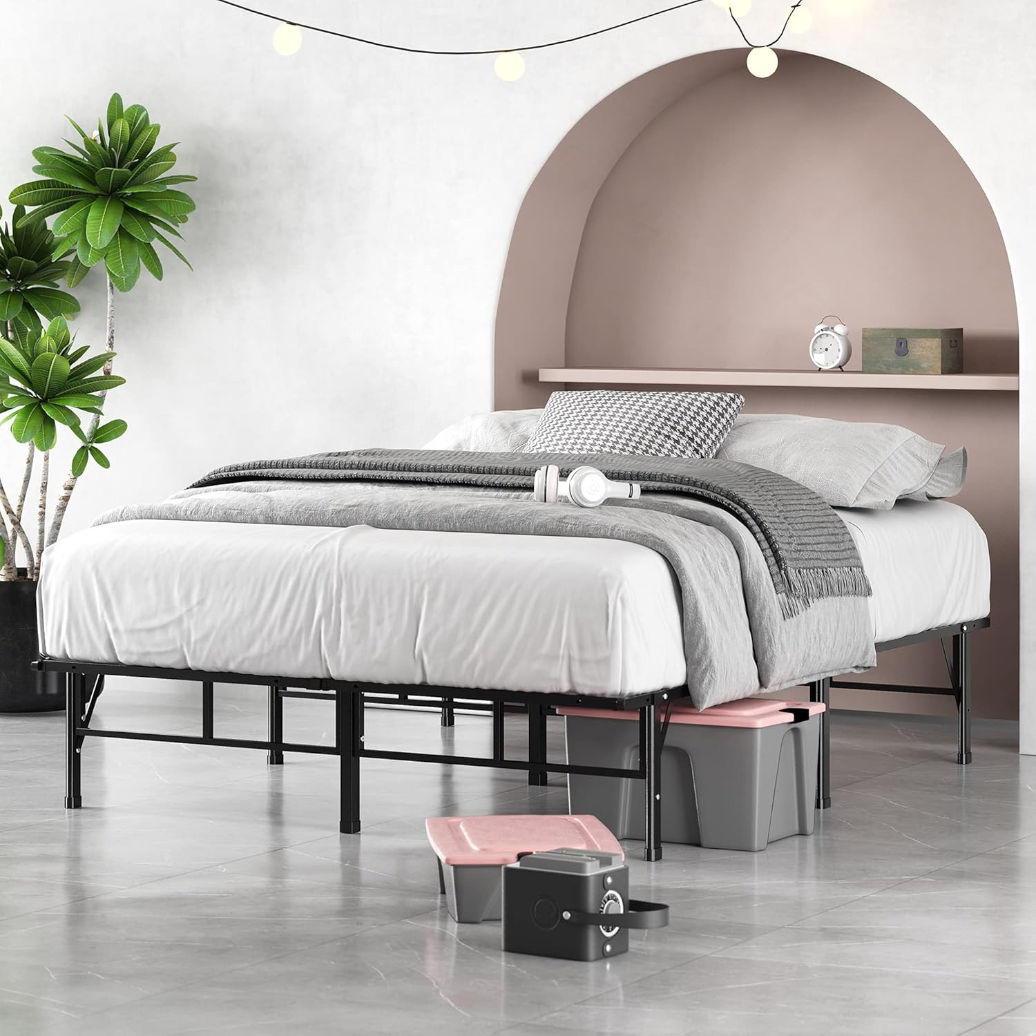 ZINUS 14" Smartbase King Metal Bed Frame - No Box Spring Needed, Sturdy Support