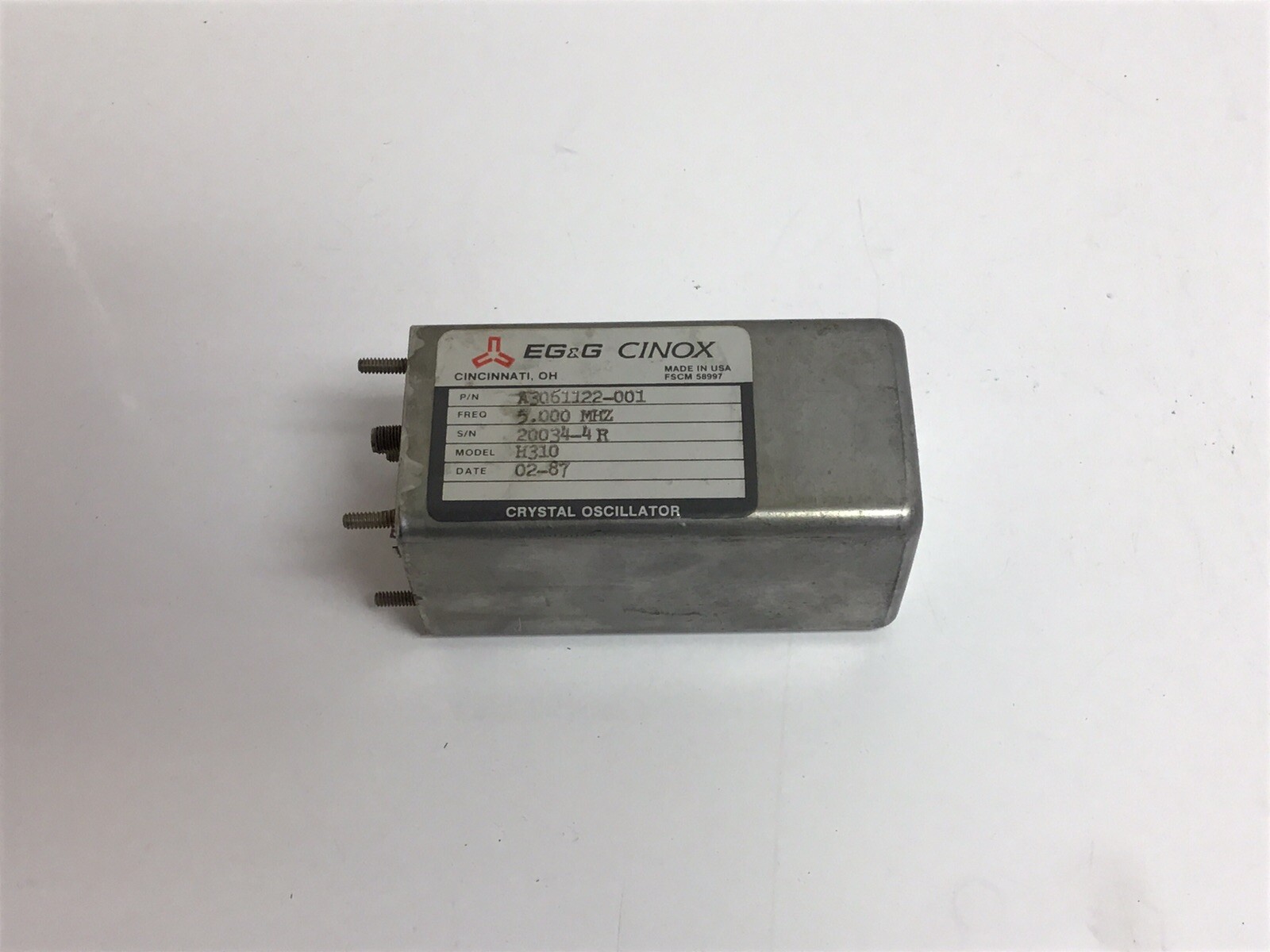5.000 MHz Crystal Oscillator  +10dB TESTED!  Cinox H310