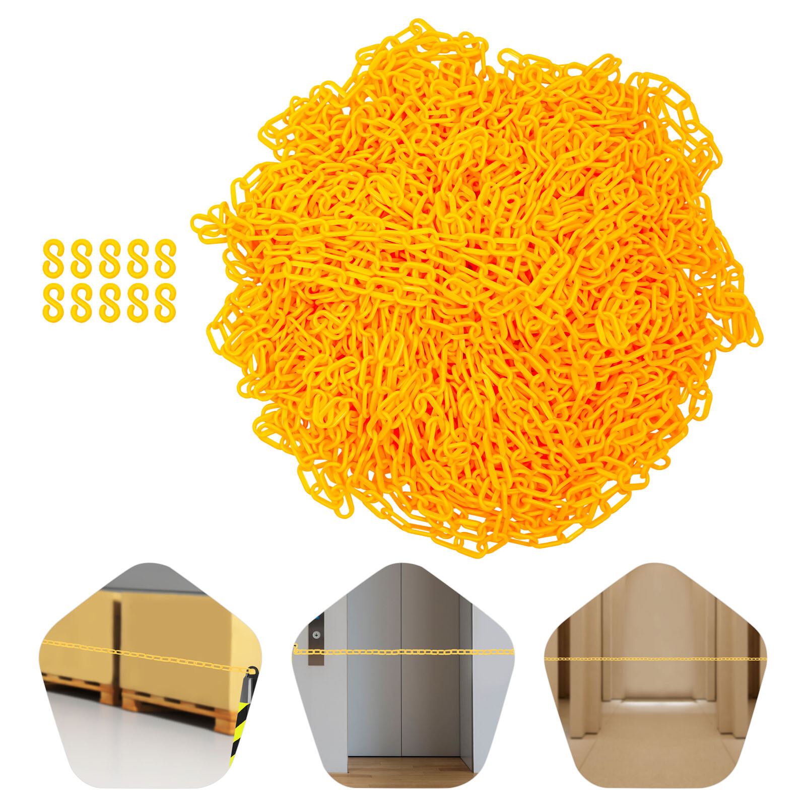 200FT Connected Safety Chain Link Plastic Barrier Chain Crowd Control Barrier