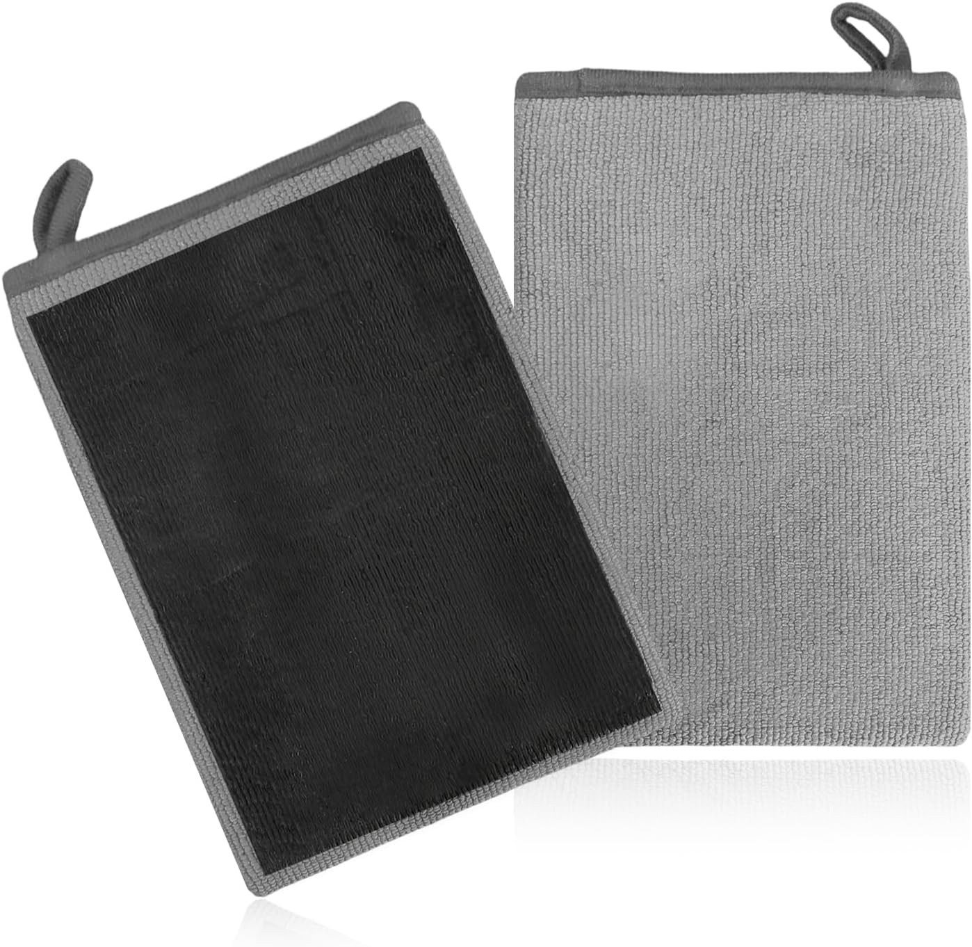 2 PCS Clay Mitt, Fine Grade Microfiber Claying Bar Glove Car Detailing Towels, S