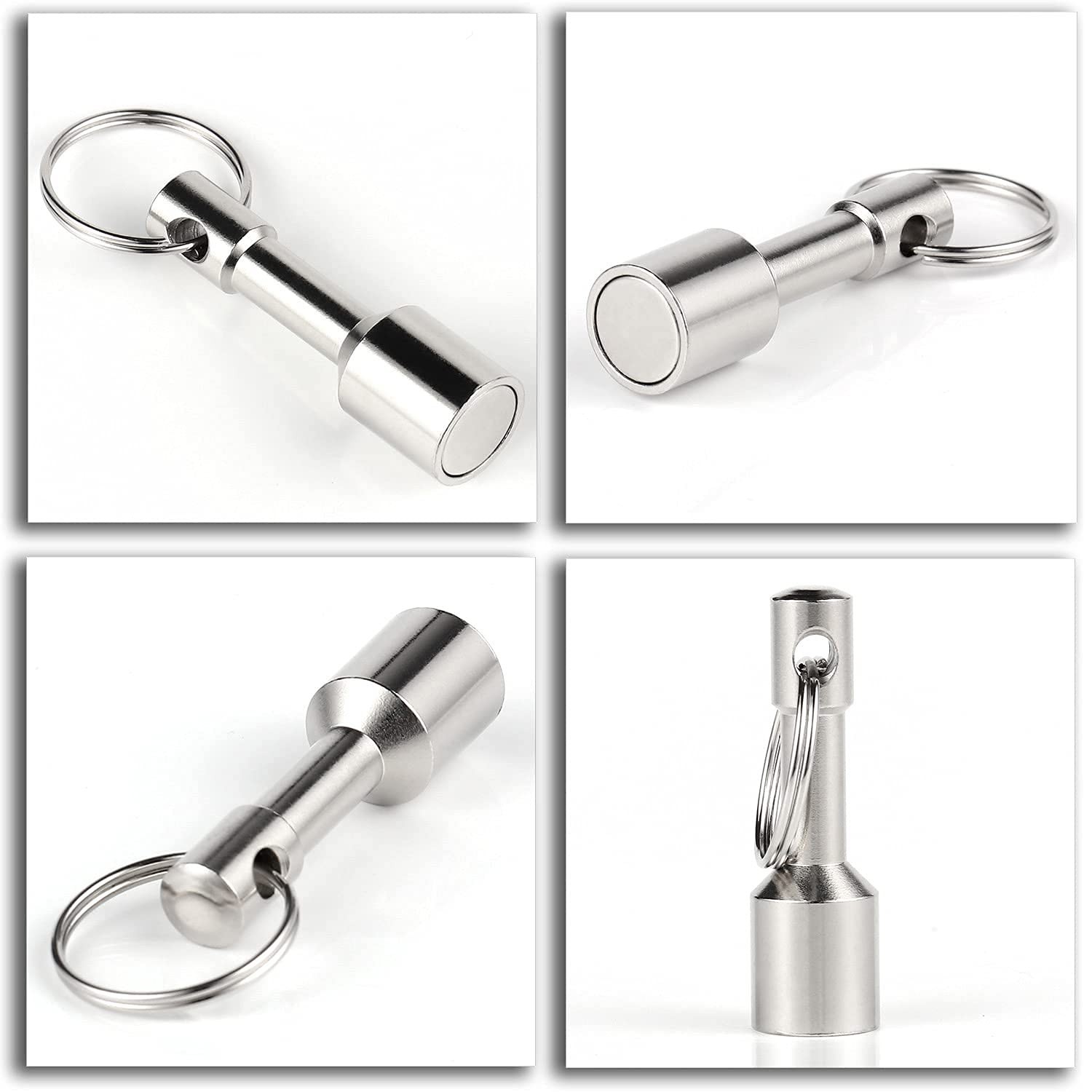 Compact 2-Pack Keychain Magnets for Brass, Gold & Silver Testing - Strong Hold