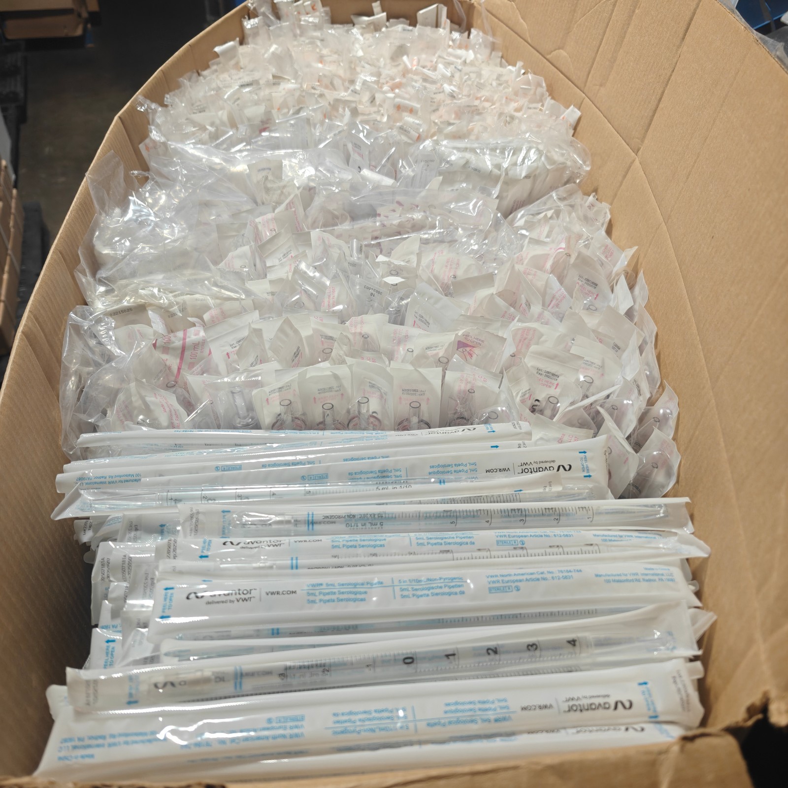(50lbs!) Huge Mixed Lot of Individual Serological Pipettes 5ml 10mL 50mL 100mL