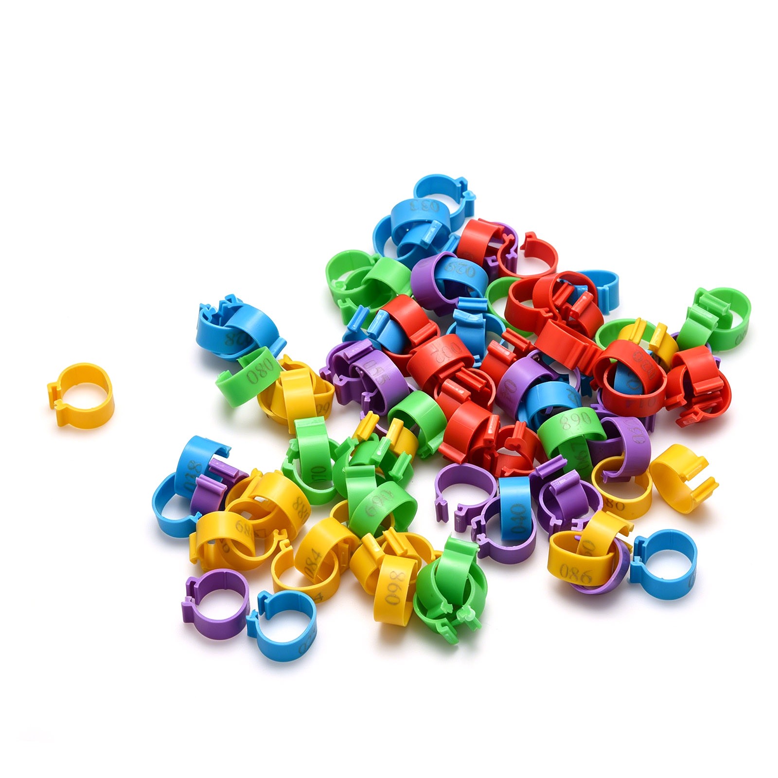 100PCS Poultry Leg Bands Numbered 001-100 Durable Plastic Markers for Ducks