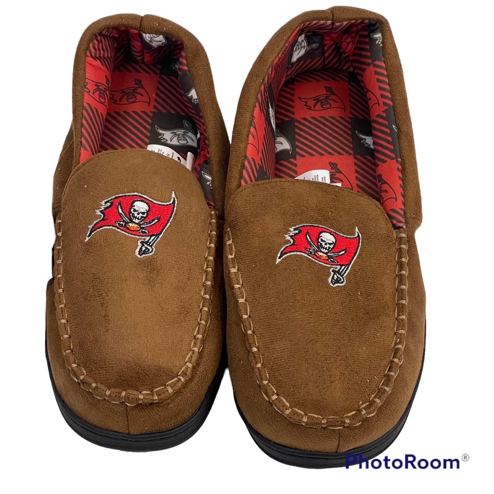 FOCO NFL Moccasin Suede Slipper Tampa Bay Buccaneers Size 11-12 Large Mens