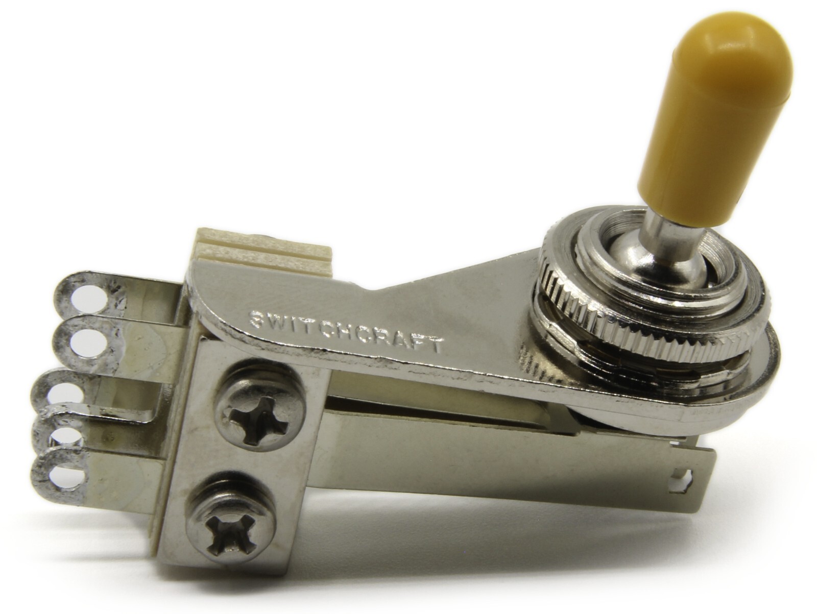 Switchcraft 3-way Toggle Switch - Right Angle "L-Type" w/ Amber Switchcraft Tip