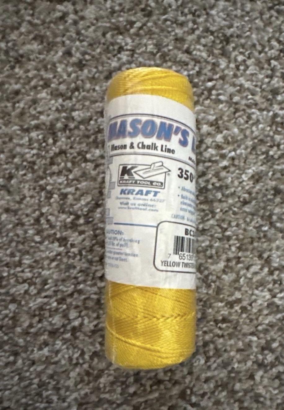 Kraft BC349 Yellow Twisted Nylon Masons Line w/350-Feet Tube