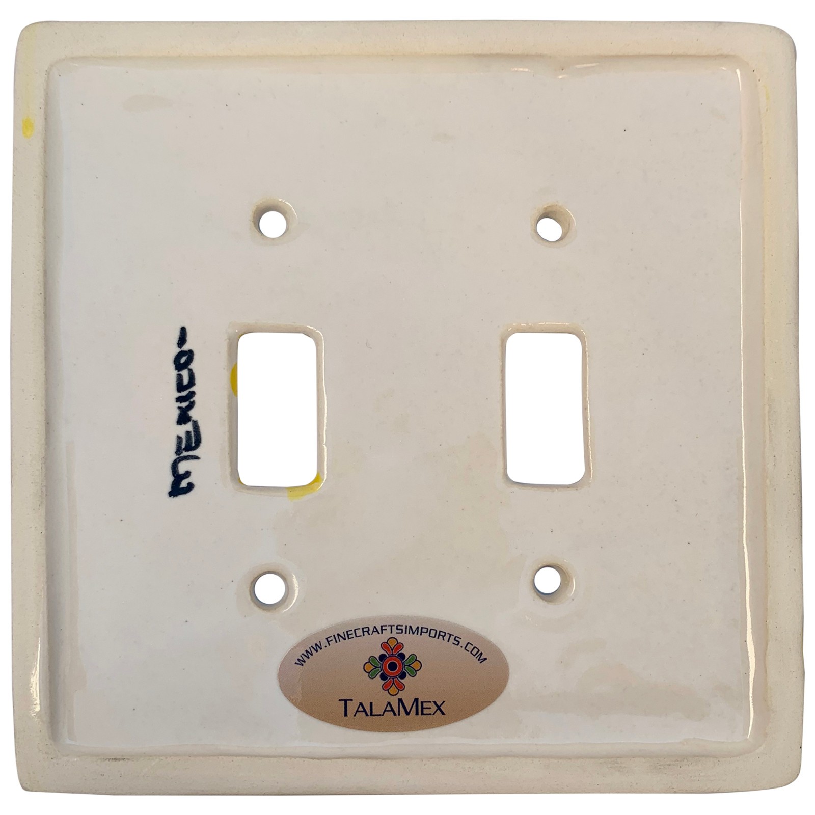 TalaMex Mexican Ceramic Wall Plate Canary Double Switch Plate