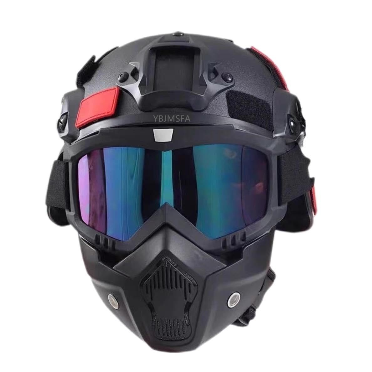 MICH Airsoft Helmet and Mask,with Side Rail & NVG Mount with Detachable and A...
