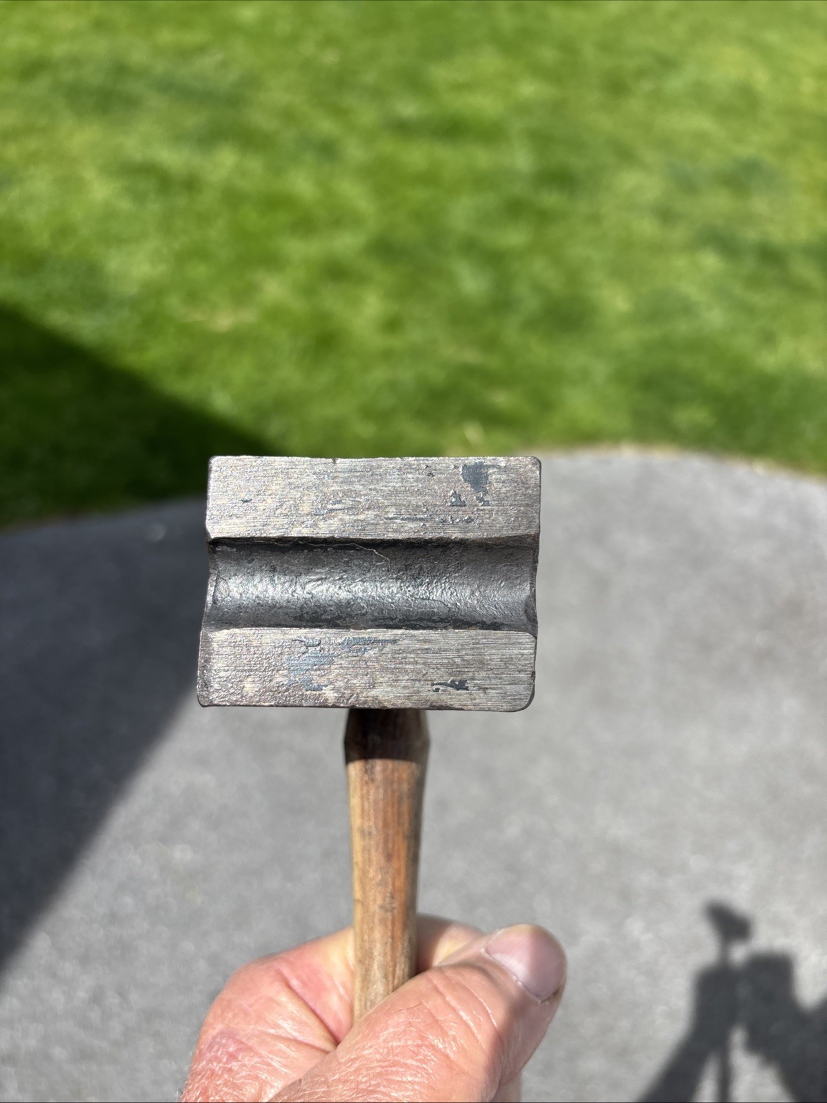 HELLER - 5/8" - BLACKSMITH TOP SWAGE HAMMER - ALL ORIGINAL WITH HANDLE -