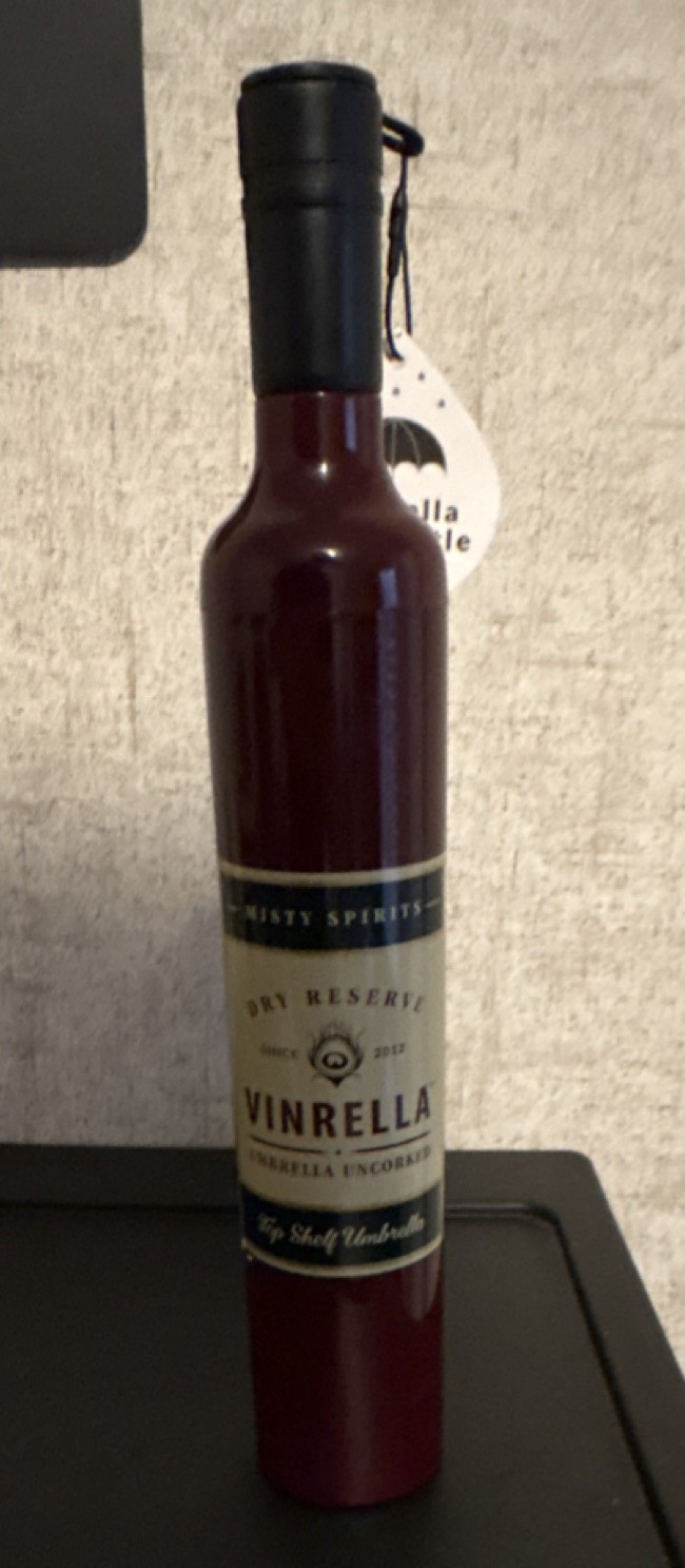 Vinrella Umbrella in a Bottle Bottle-Style Umbrella, Burgundy, Solid