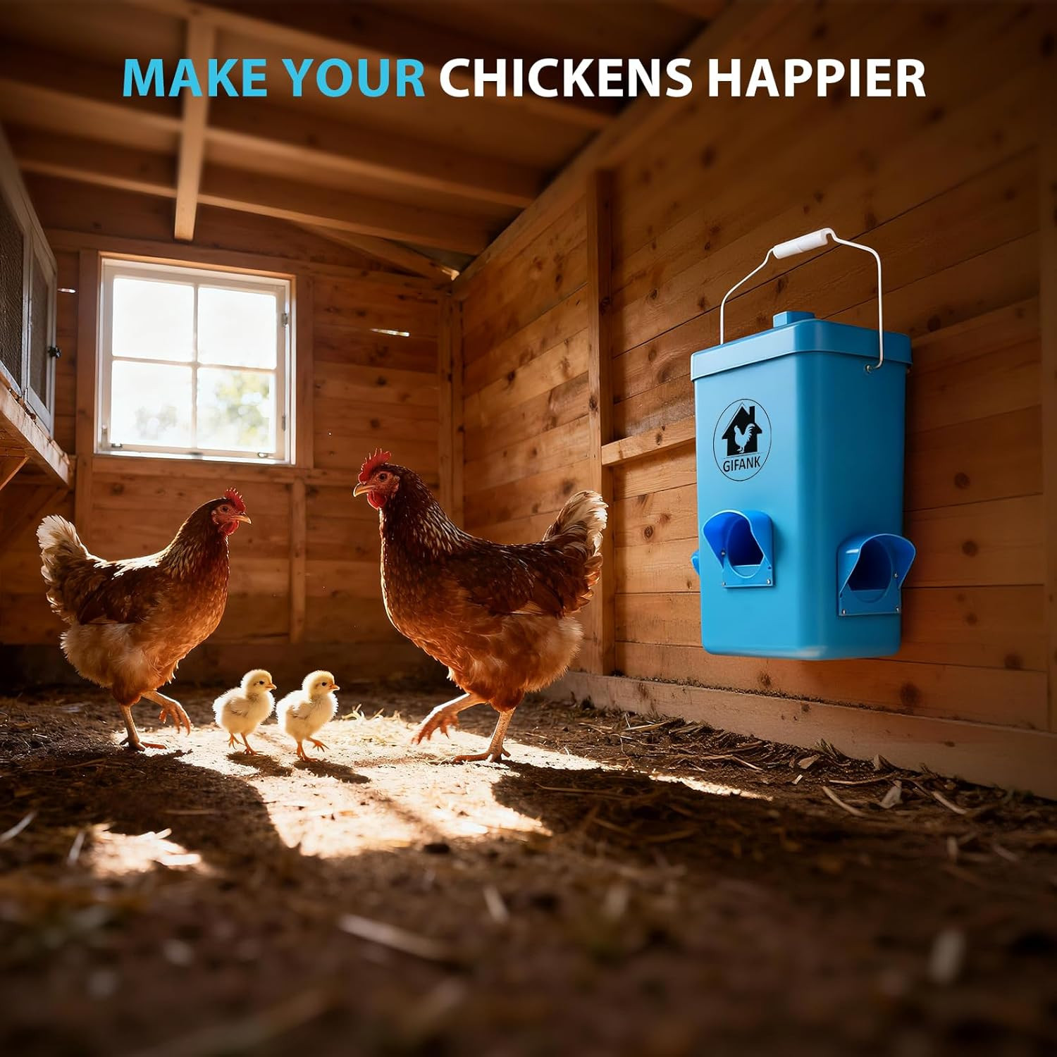 26 Pounds Chicken Feeder, Automatic Chicken Feeder No Waste Waterproof,Hanging P