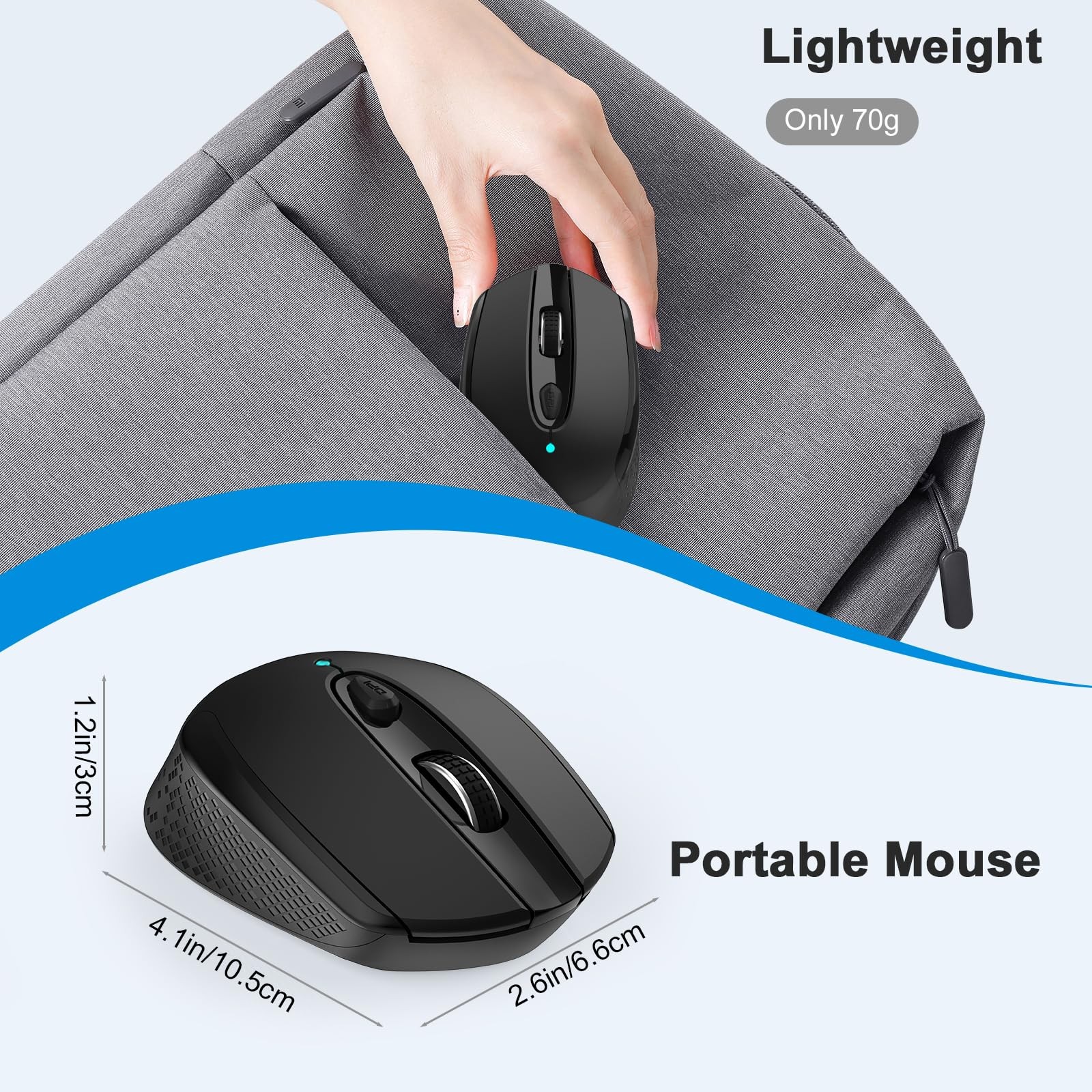 USB C Wireless Mouse, Type C Silent Mouse for MacBook Air/Pro, 2.4G Cordless Com