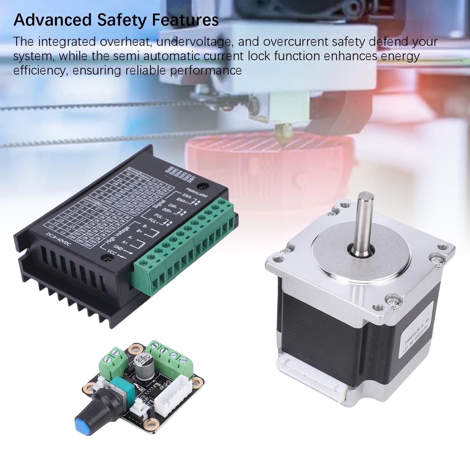 23HS5628 126N.cm 2.8A 56mm 6.35mm Shaft Motor with TB6600 2 Phase Motor Driver