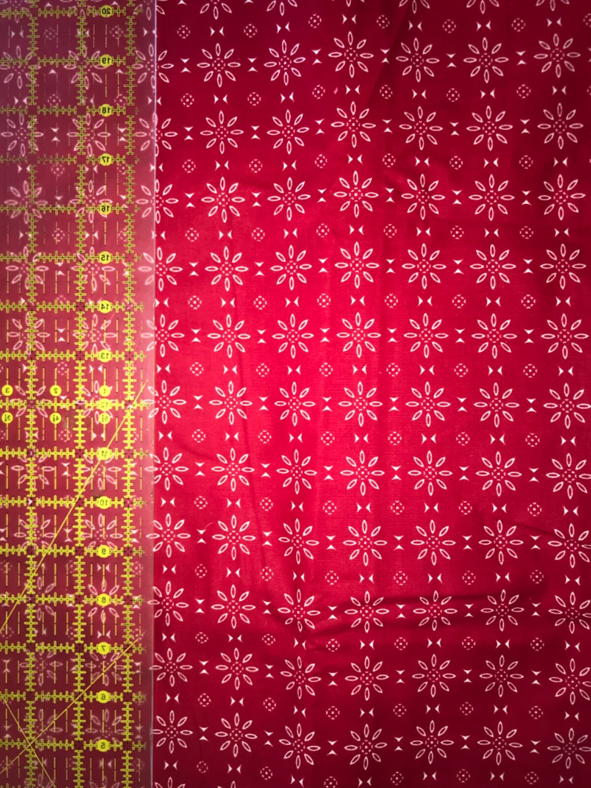 Red & White Flower QUILT FABRIC - 3 1/4 yds
