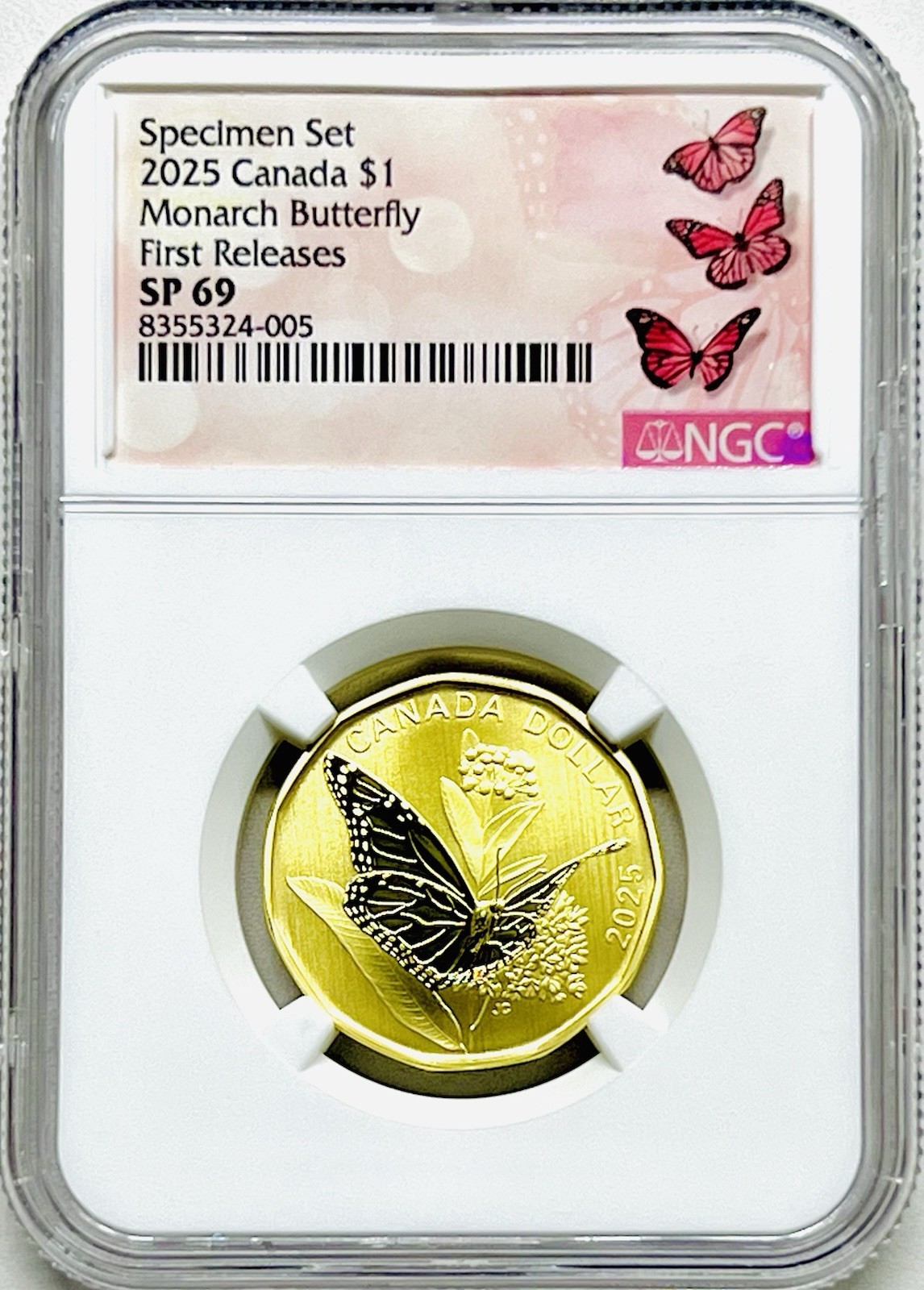 2025 Canada NGC SP69 MONARCH BUTTERFLY $1 LOON LOONIE FIRST RELEASE SCARCE POP-7