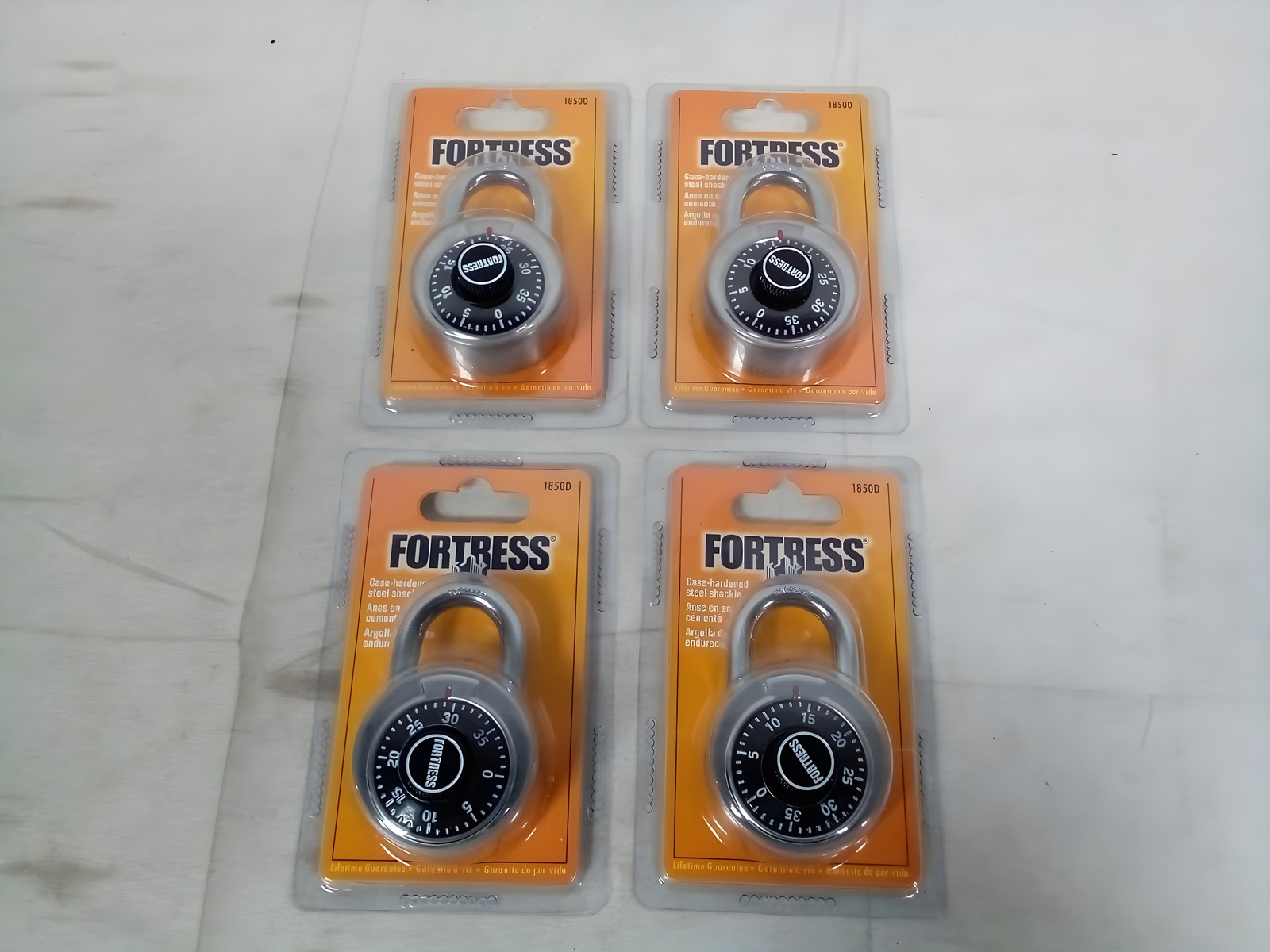 FORTRESS 1850D Combination Padlock Case-Hardened Steel Shackle Lot of 4 NEW