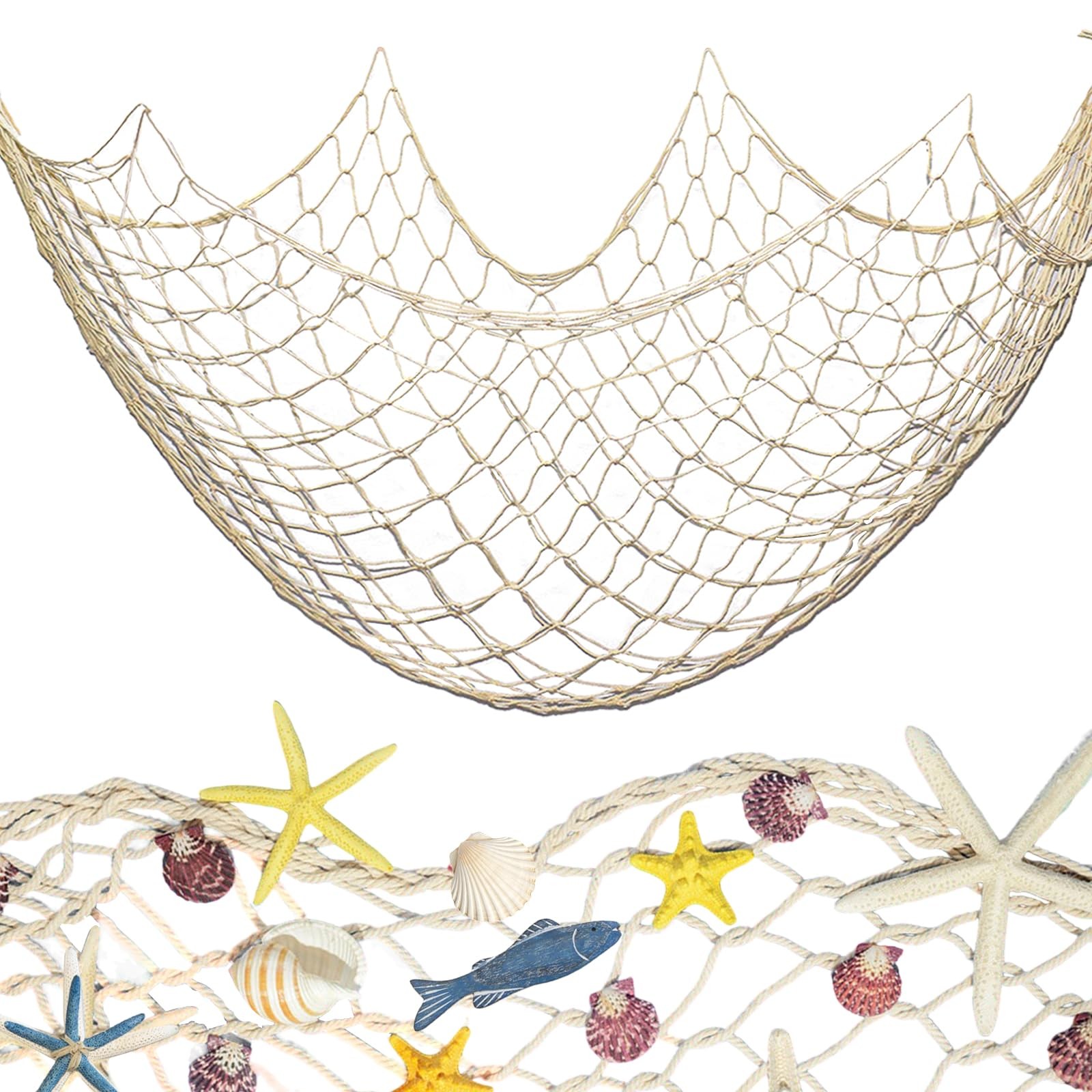 Fishing Net Decoration 79 x 39 Inch Natural Decorative Fish Net,Fish Netting ...