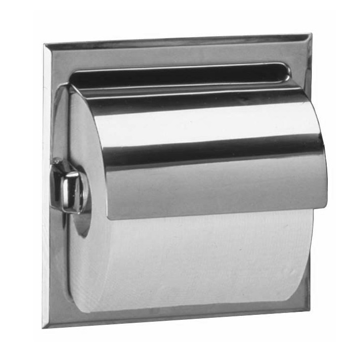 Bobrick B-669 Recessed Toilet Tissue Dispenser with hood