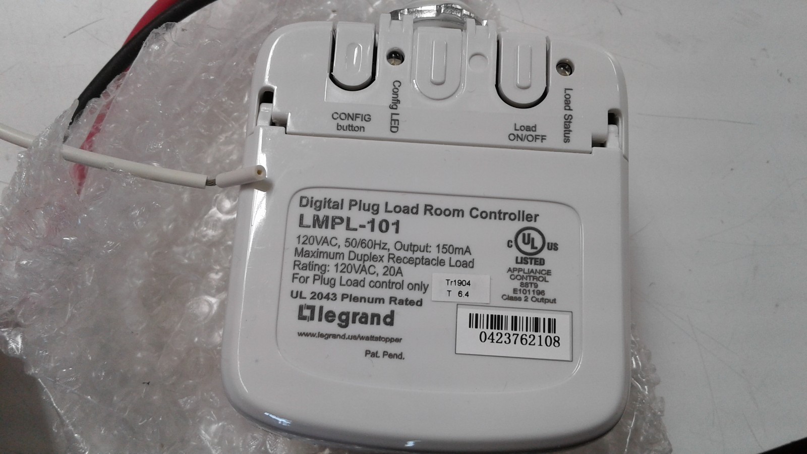 Wattstopper LMPL-101 Digital Plug Load Controller 20A, 120V,