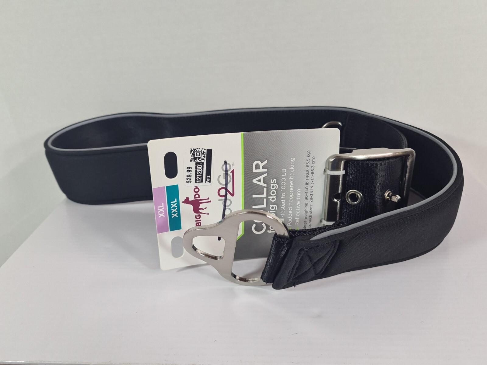 GOOD2GO BLACK Dog Collar for Big Dogs, XXL/XXXL 90-140 LBS New