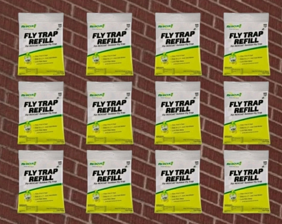 24 PACKS Rescue! Outdoor Fly Trap Refill ONE CASE OF 24